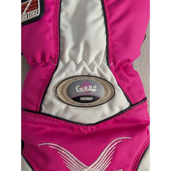 Choko Design Women's Pink Nylon Snowmobile Ski Gloves Size L Aero Tex Hot Thumb - Picture 4 of 8